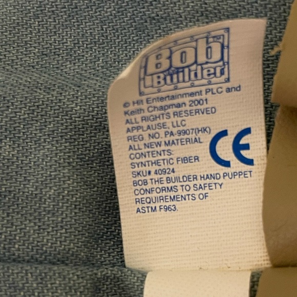 Applause Bob The Builder Plush Hand Puppet 10 Inch Keith Chapman 2001 - Picture 3 of 6